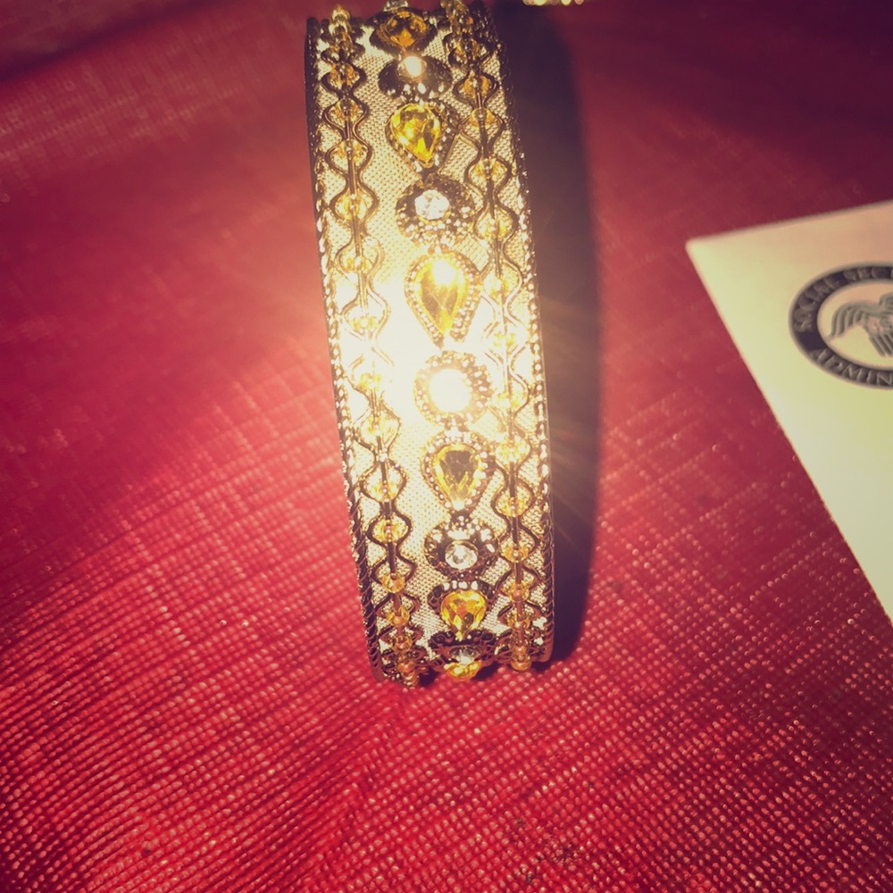Morracain style bracelet gold & silver rhinestones